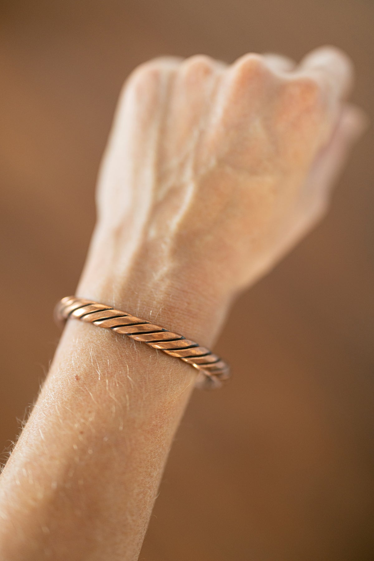 Kopero Premium Koperen Armband Gedraaid, 100% puur koper, om de pols