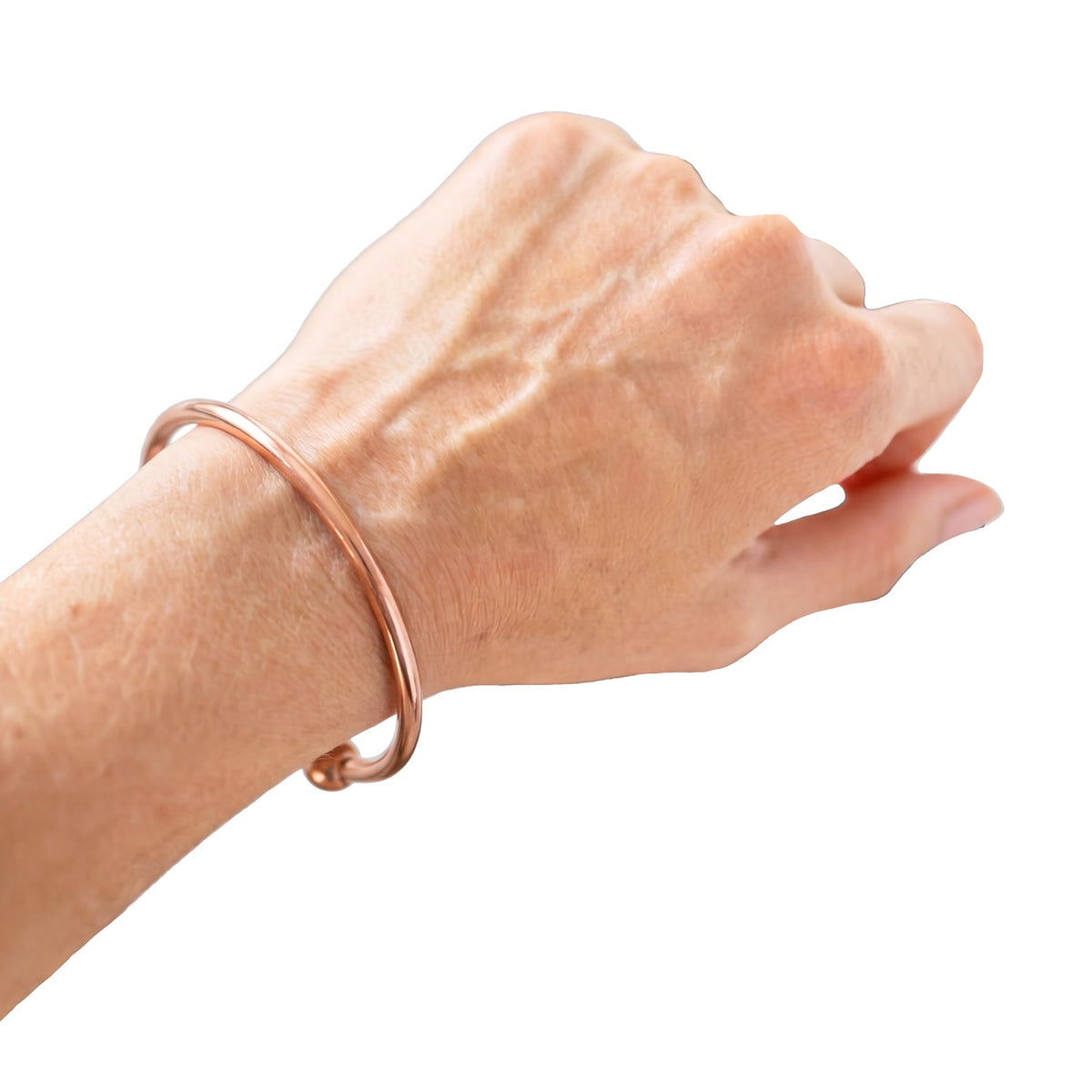 Kopero Copper Bracelet Round on the wrist, round wire cuff made of pure copper