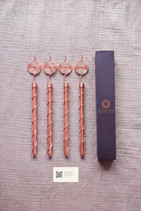 Four Kopero Electroculture antennas of 30 cm with packaging and instruction card