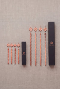 Kopero Electroculture copper antennas, both lengths side by side with the packaging