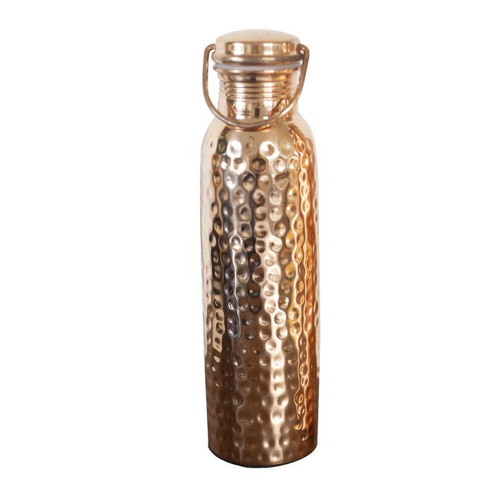 Kopero Copper Water Bottle Hammered 900 ml pure copper, product photo on white background