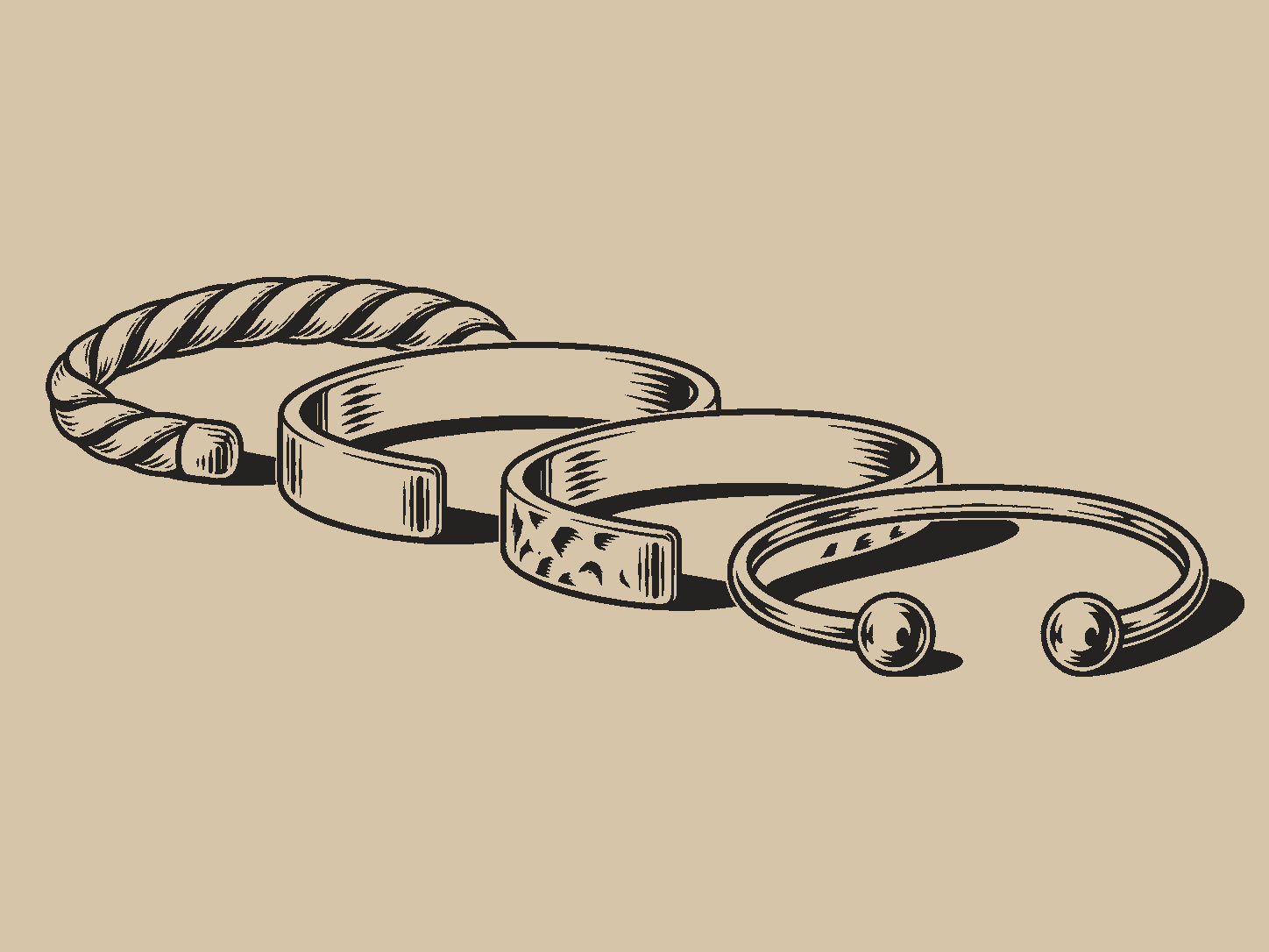Bracelets: Four finishes
